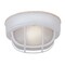 Designers Fountain Round 1-Light White Outdoor Ceiling Mount Bulkhead Fixture with Ribbed Frosted Glass Shade 2073-WH - alternate 1